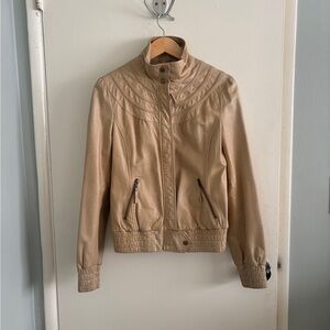Anthropologie leather bomber-style jacket - size small